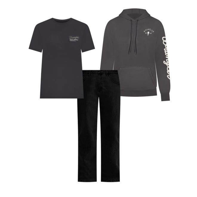 Wrangler® Five Star Premium Denim Flex for Comfort Relaxed Fit Jean in Coal Black