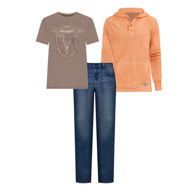 Men's Wrangler Longhorn Graphic T-Shirt in Morel