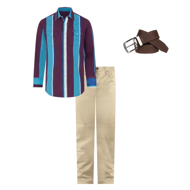 Men's Reversible Engraved Belt in Black