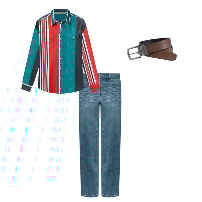 Vintage-Inspired Brushpopper Western Snap Workshirt in Primary Red