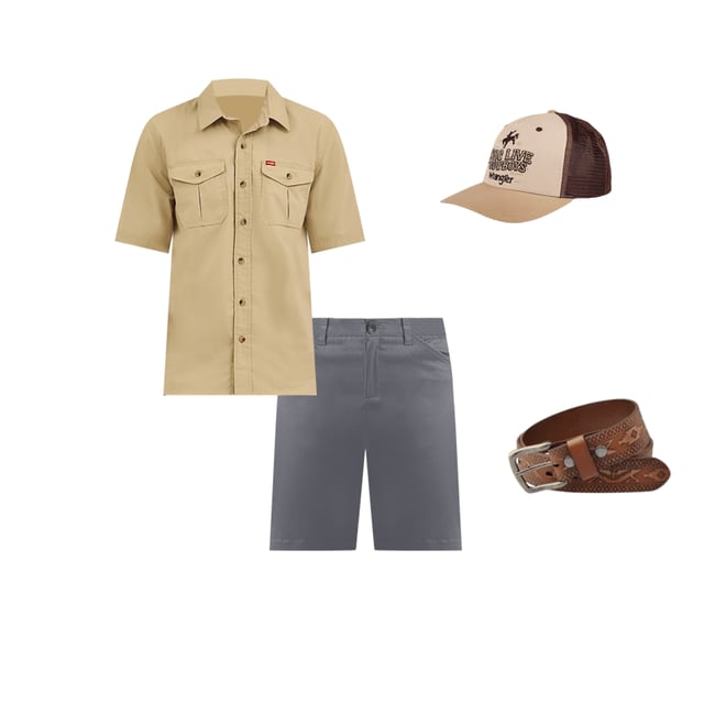 Men's Pattern Embossed Leather Belt in Tan