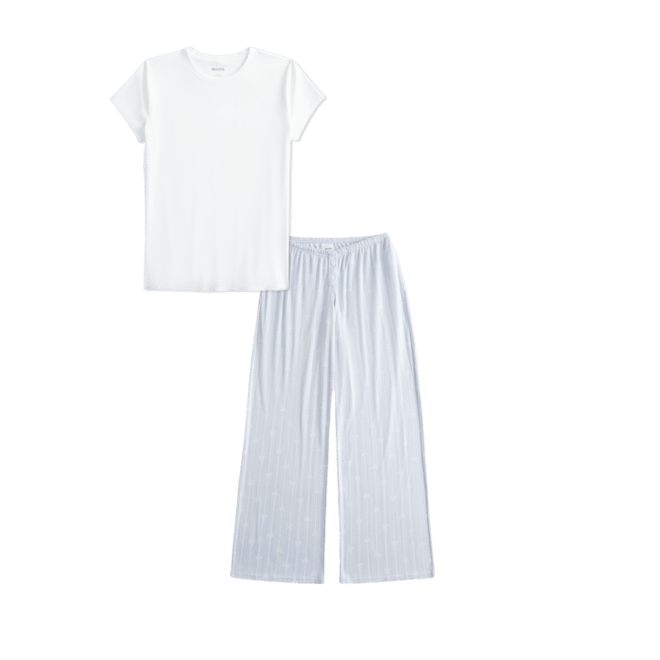 Cozy Pointelle Wide-Leg Boxer Pants