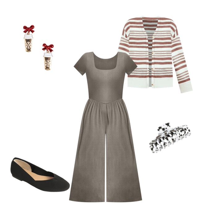 Gold Holiday Latte Drop Earrings