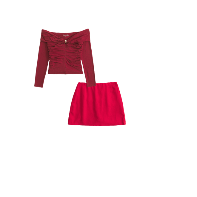 The A&F Scarlett Curve Love Linen-Blend Mini Skort