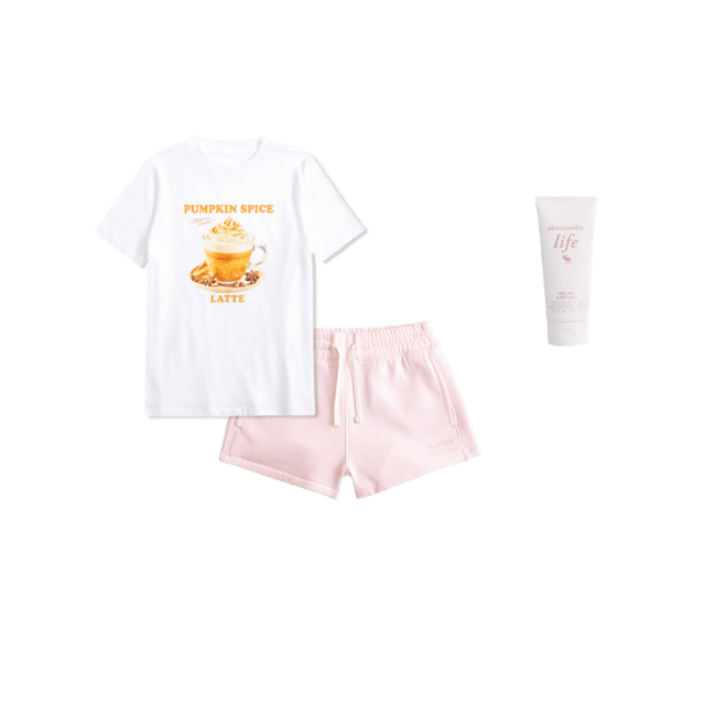 oversized pumpkin spice latte graphic tee