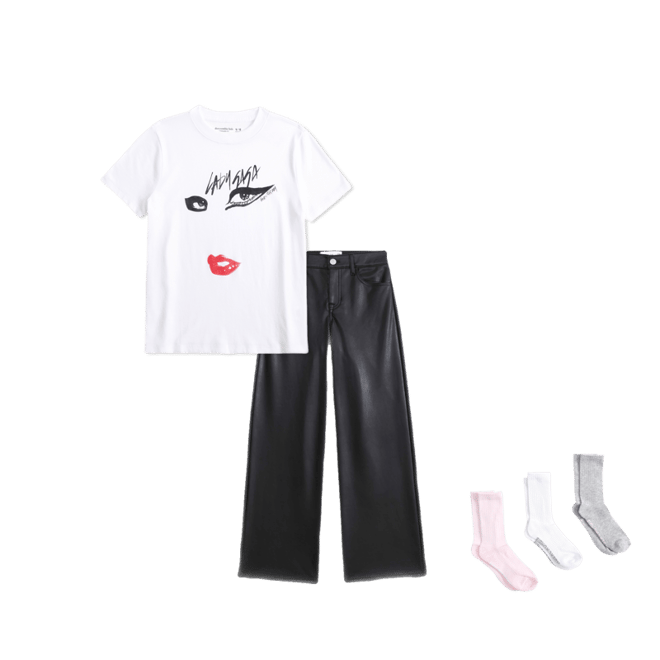 vegan leather high rise wide leg pant