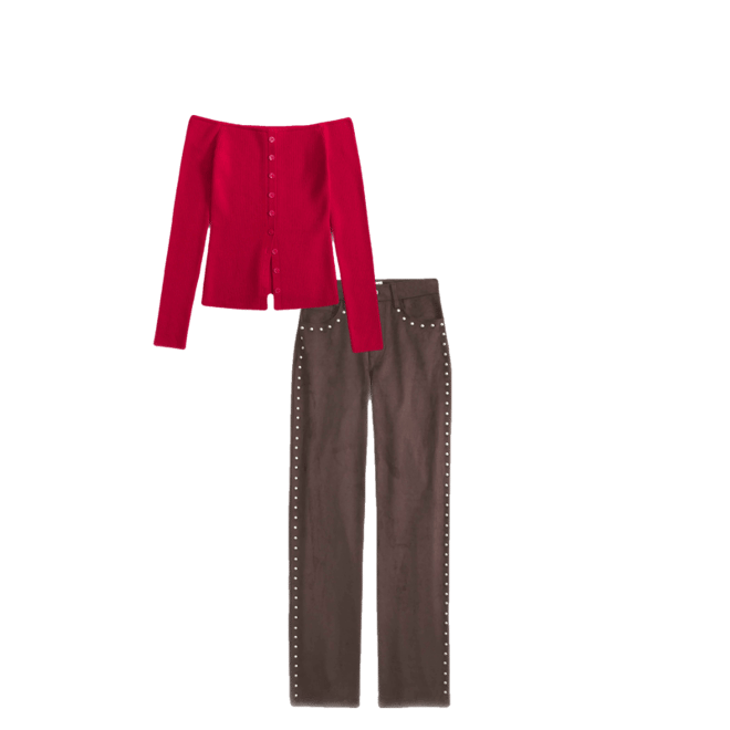 Off-The-Shoulder Button-Through Top