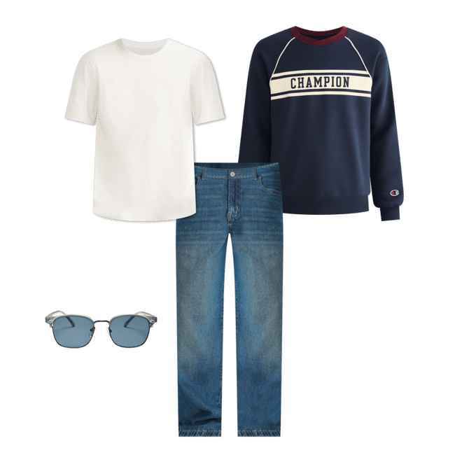 Champion Colorblocked Crew Sweatshirt