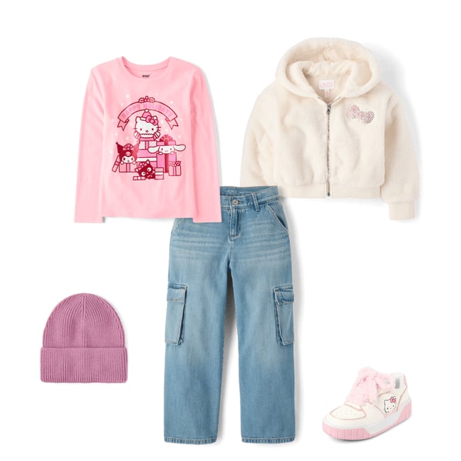 Girls Hello Kitty Colorblock Low Top Sneakers - PINK | The