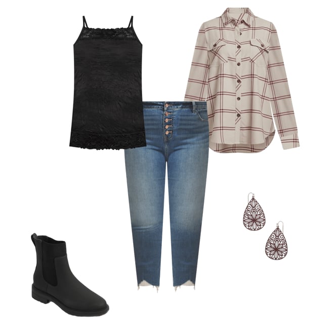 Plus Size Plaid Boyfriend Button Down Shirt