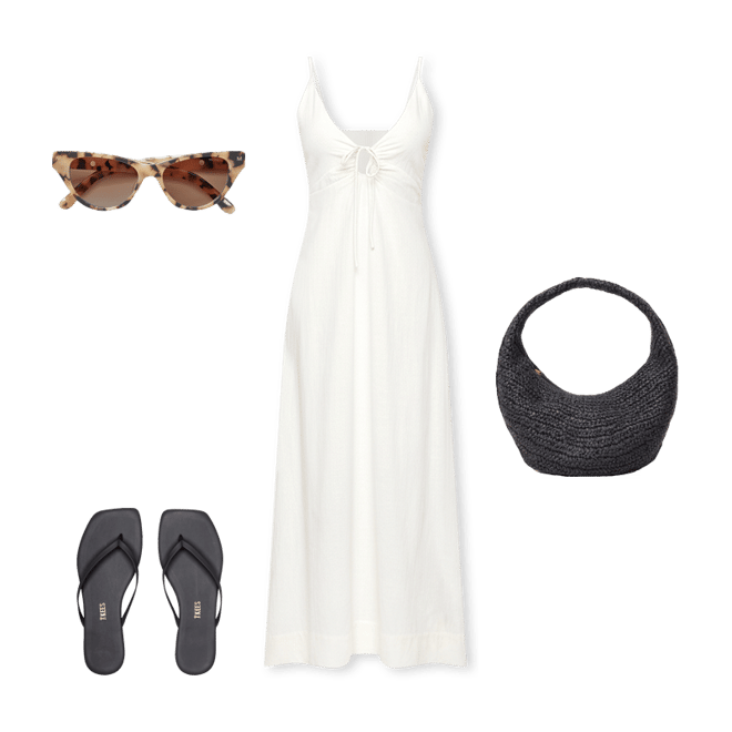 knee length dresses for ladies Marlene flared lace maxi dress in White main image 0