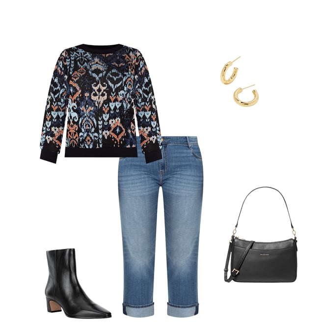 Liverpool Los Angeles Plus Size Jacquard Yarn Multi Ikat Print