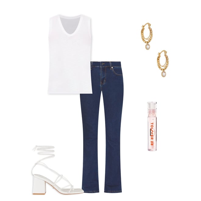 Enza Costa Textured Rib Sleeveless U in White | REVOLVE