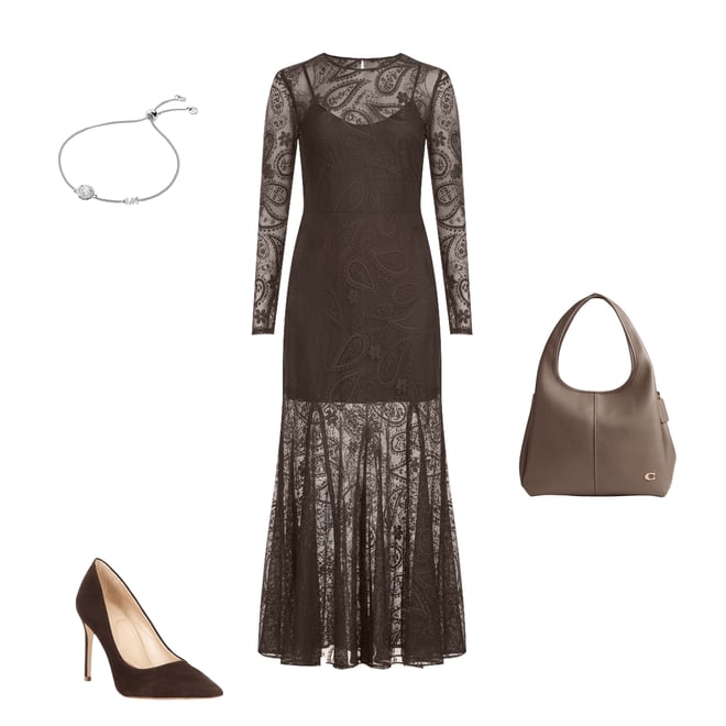 sea embroidered lace dress Embroidered Lace Bodice Side Slit Satin Skirt Long Prom Dress