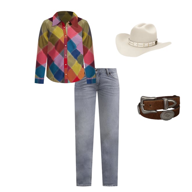 Women's Rope Edge Concho Belt in Cognac