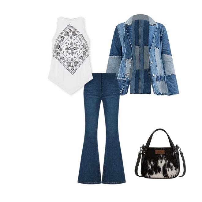 Wrangler x Lainey Wilson Pull On Bell Bottoms in Dark Denim Wash