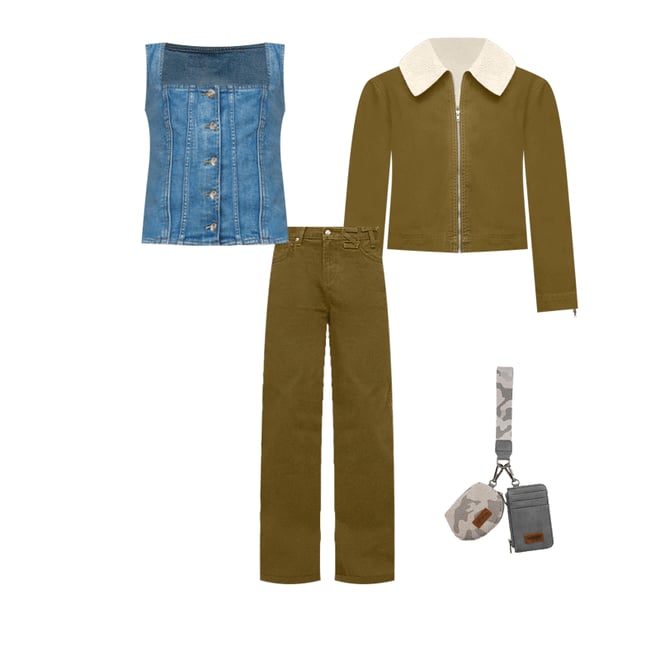 Wrangler + STAUD The Loose Jean in Sergeant Green