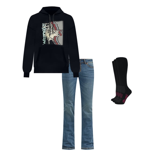 Women's Wrangler Western Graphic Hoodie in Pearled Ivory
