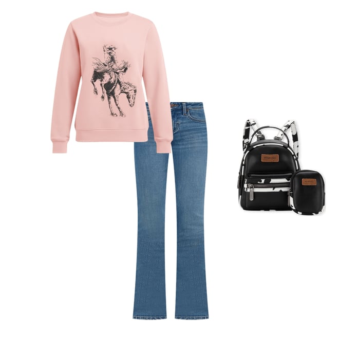 Women's Wrangler Graphic Crew Sweatshirt in Misty Rose