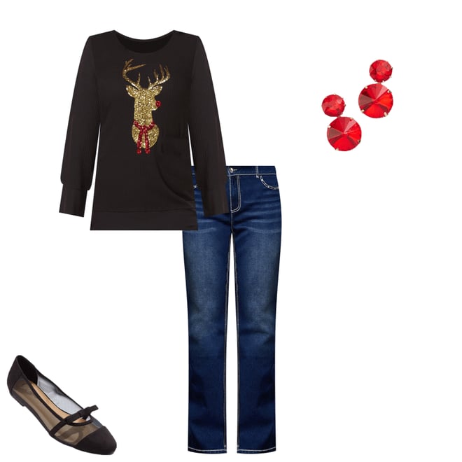 Cato Fashions | Cato Embellished Contrast Stitch Jeans