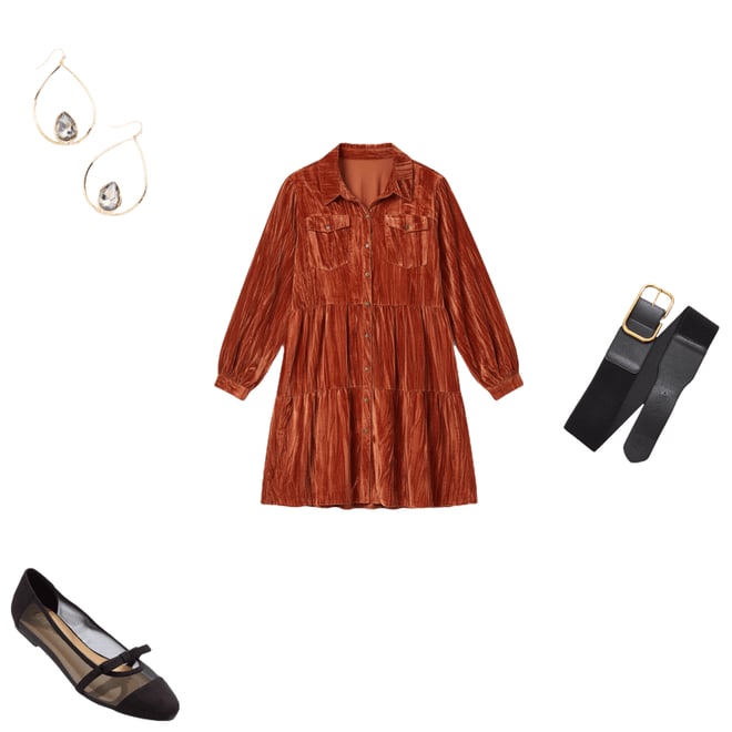 Cato Fashions | Cato Plus Size Tiered Crushed Velvet Dress