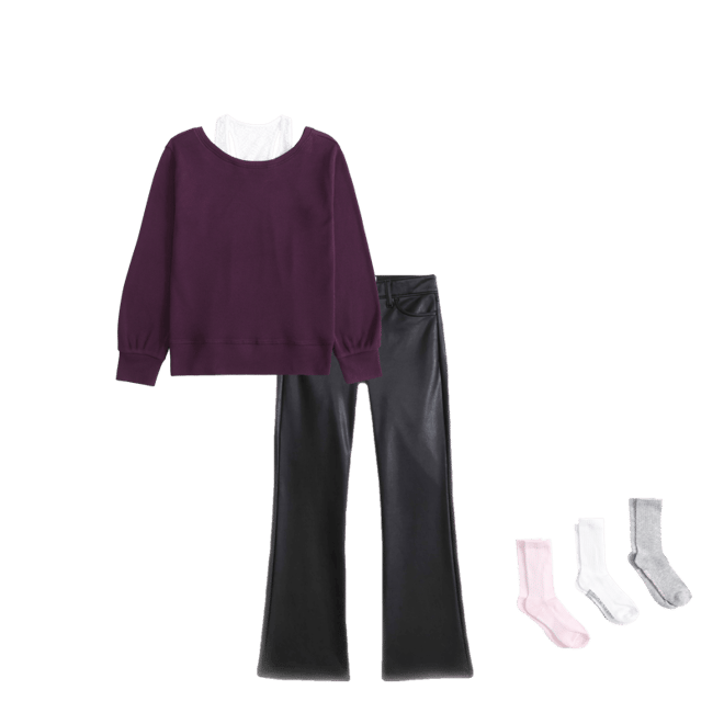 low rise vegan leather bootcut pants