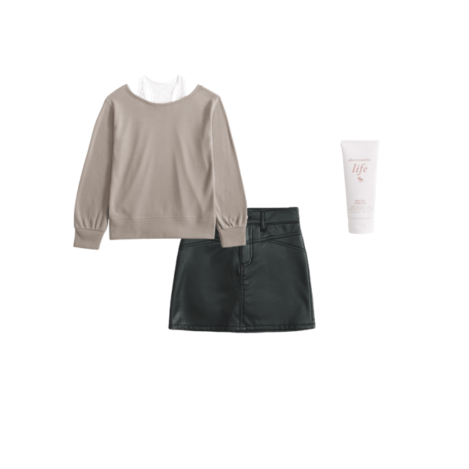 vegan leather mini skort