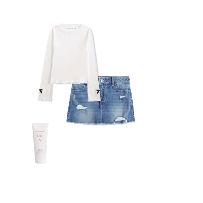 low rise denim micro-mini skort