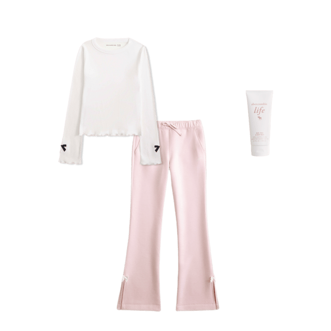 ypb neoknit bootcut bow sweatpants