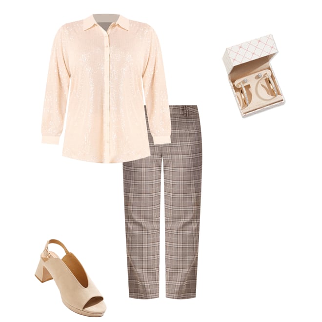 Cato Fashions | Cato Plus Size Neutral Plaid Bengaline Pants