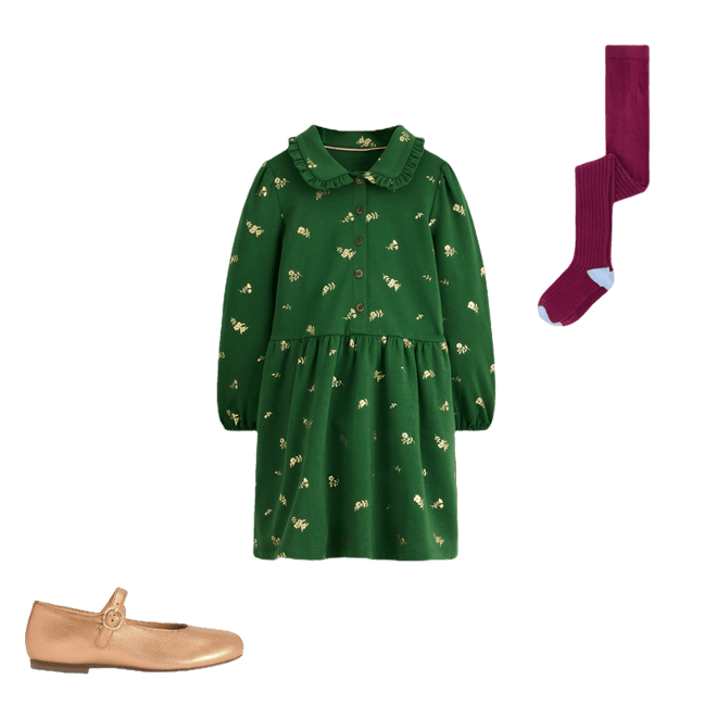 Cosy Jersey Shirt Dress-Green Foil Floral | Boden USA