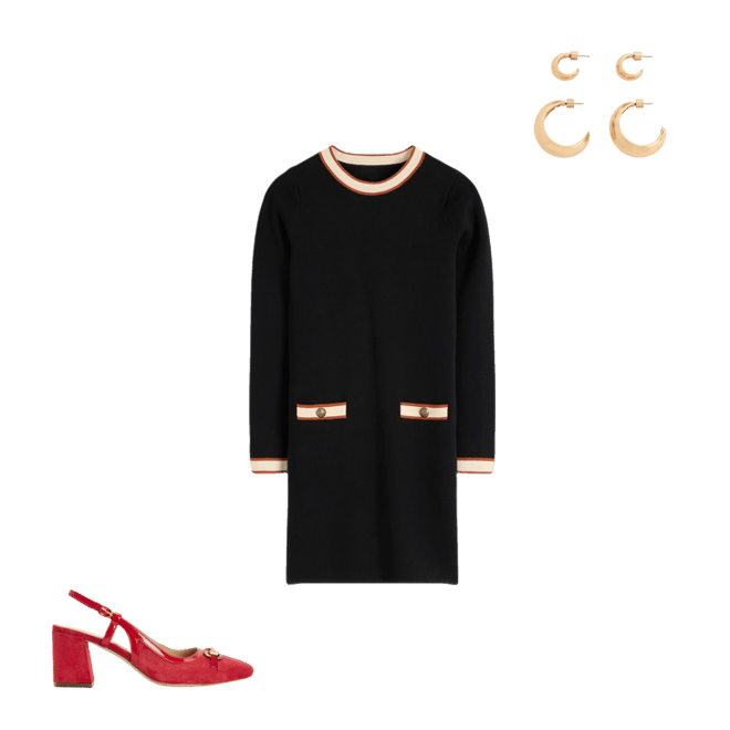 Holly Knitted Shift Dress-Black | Boden USA