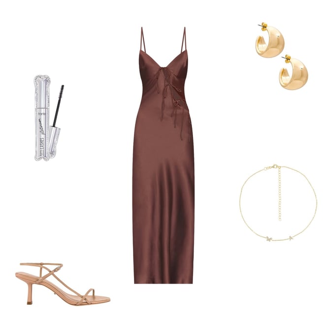 low back brown dress MEERA Maxi low-back dress – Rila Design