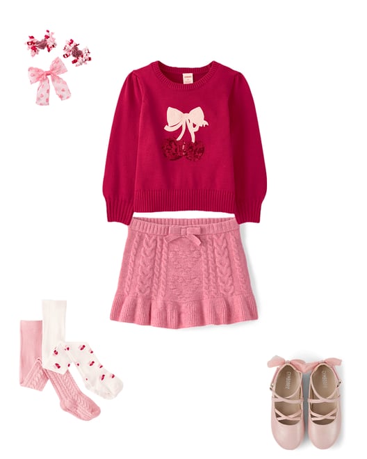 3rd bundle featuring 4 items which compliment Girls Heart Cherry Cable Knit Tights 2-Pack