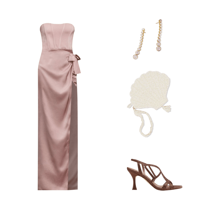 V. Chapman June Corset Jacquard Front-Slit Gown | Anthropologie