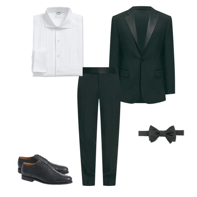 Men's Classic Fit Merino Wool Twill 1818 Tuxedo Pants | Brooks