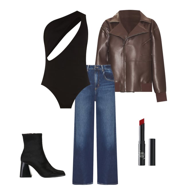 Norma Kamali Oversized Moto Jacket in Chocolate | REVOLVE