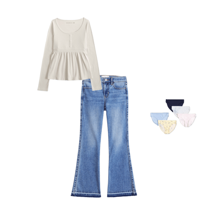 long-sleeve babydoll button-through tee