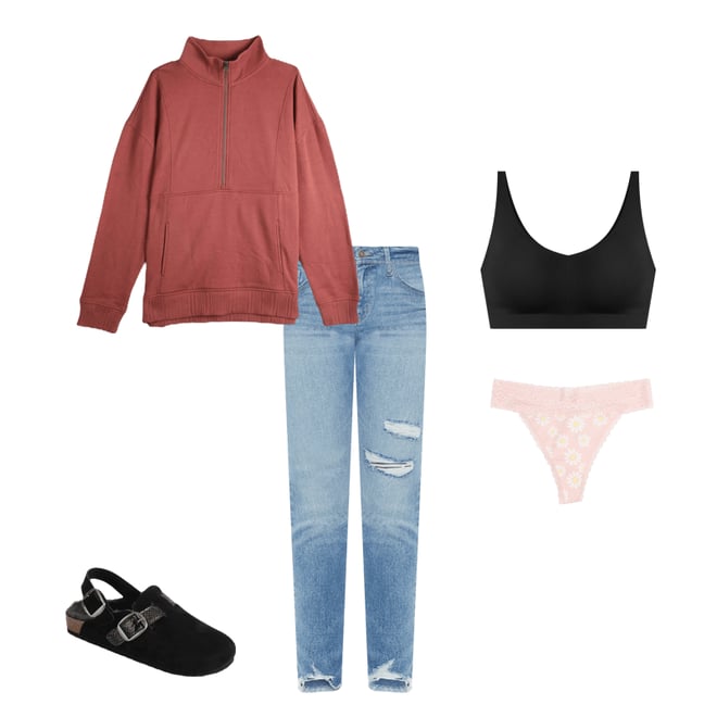 Variegated Half Zip Sweatshirt