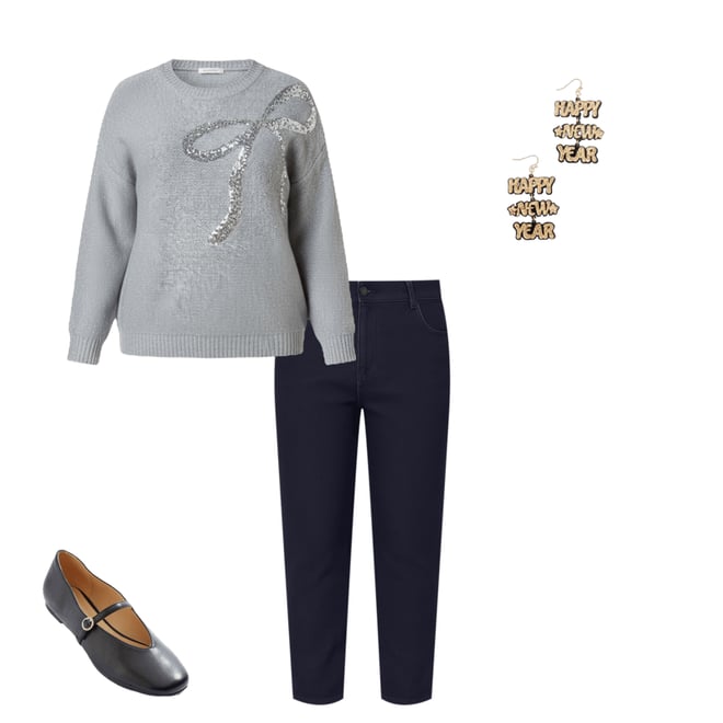 Cato Fashions | Cato Plus Size Silver Sequin Bow Sweater