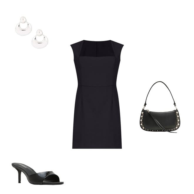 a line petite midi dress Crew Neck A-Line Midi Dress main image 1