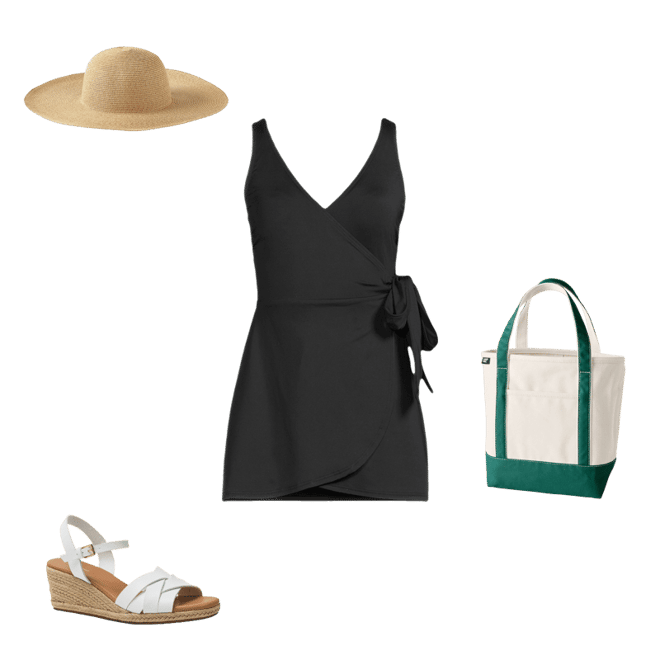 lands end side tie mini swim dress Women's Side Tie Mini Swim Dress Swimsuit - Lands' End - Black