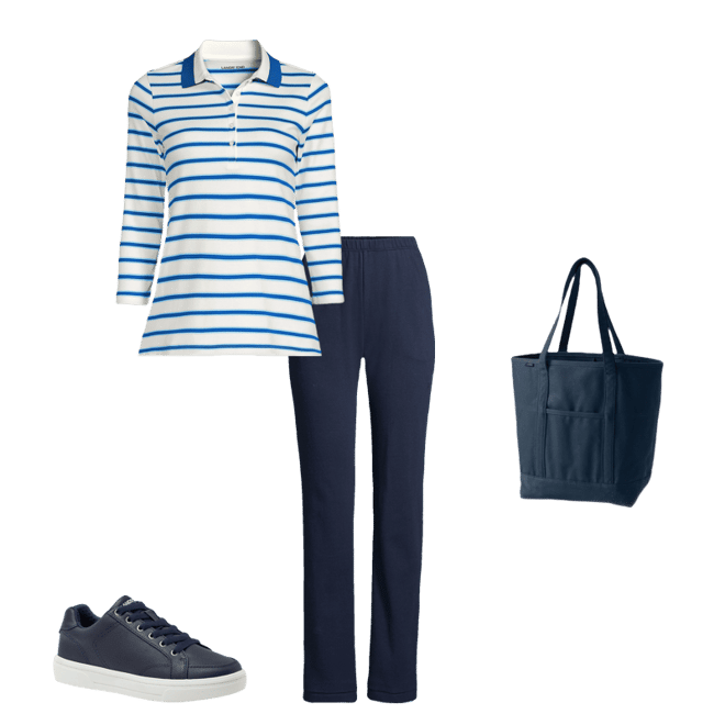 Women's 3/4 Sleeve Supima Cotton Polo Shirt | Lands' End