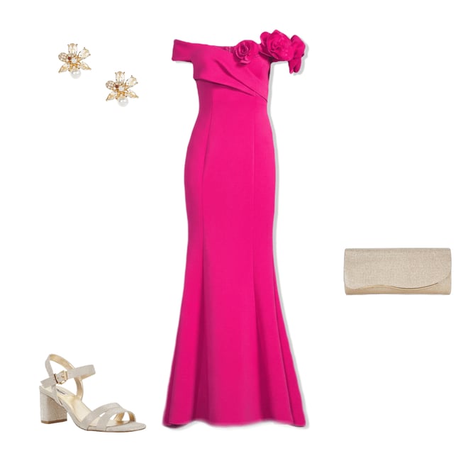 hot pink feather mod mary dress Tuckernuck Hot Pink Feather Jamie Dress Hot Pink / S main image 0