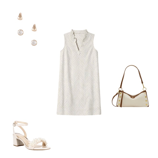Tommy Bahama Linen Two Palms Ruffle V-Neck Sleeveless Shift Dress |  Dillard's