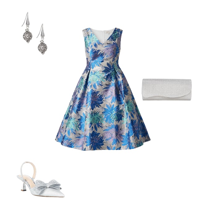green emerald velvet dress Adrianna Papell Tie Halter Neck Sleeveless Blouson Floral Print Fit & Flare  Chiffon Dress