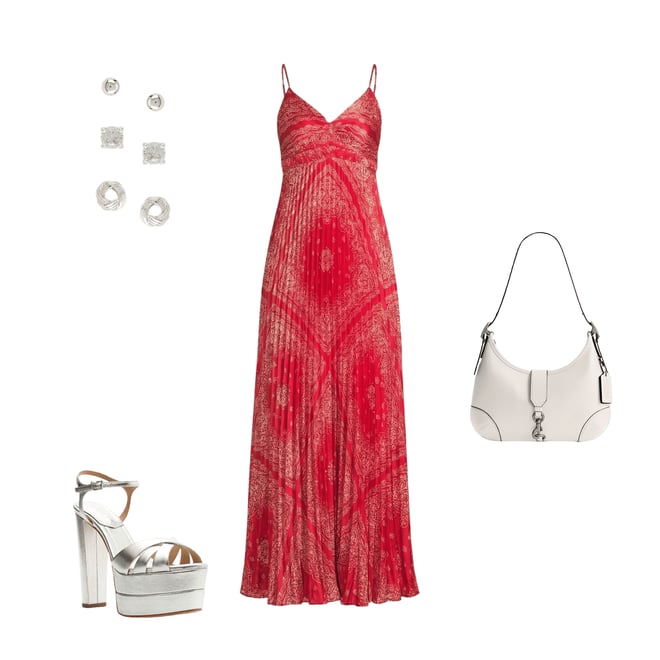Skies Are Blue Bandana Print V-Neck Sleeveless Pleated Maxi Dress |  Dillard's