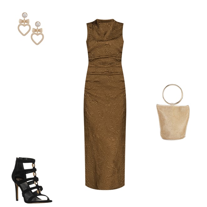 green emerald velvet dress Vince Camuto Shirred Halter Gown With Waistband Gold