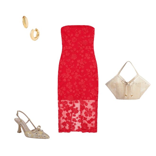 sam edelman floral embroidered strapless dress Leilani Fit-and-Flare Wedding Dress main image 1