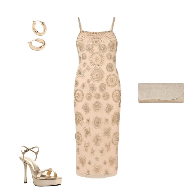 aidan mattox beaded sheath dress Aidan Mattox MD1E203483 - Short Beaded Mesh Sheath Dress main image 0